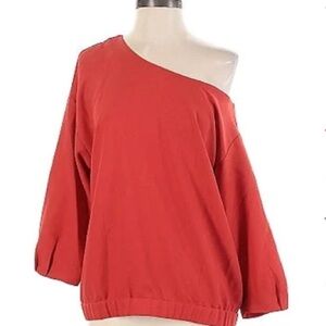 Banana Republic One Shoulder Red Top